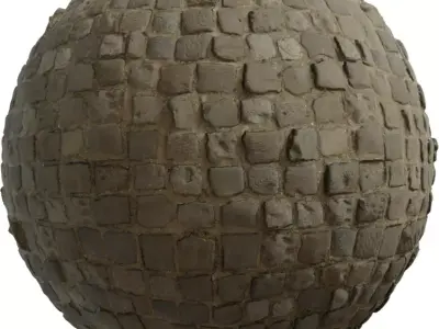 Raised Cobblestone Street With Sand Texture