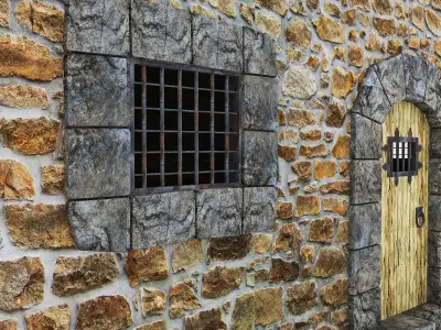 Medieval Castle Door Low-poly 3D model