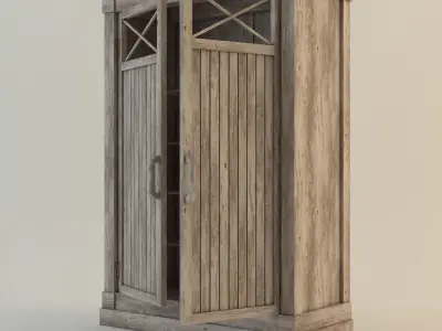 CABINET---Driftwood wooden cabinet 3D model