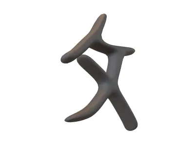 Suzhou Numerals Nine V1 001 Low-poly 3D model