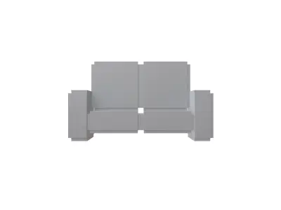 Voxel Sofa v1 001 Low-poly 3D model