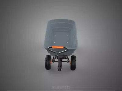 POLY DECK GARDEN UTILITY CART WAGON TRAILER TROLLEY FOUR 4 WHEEL 3D model