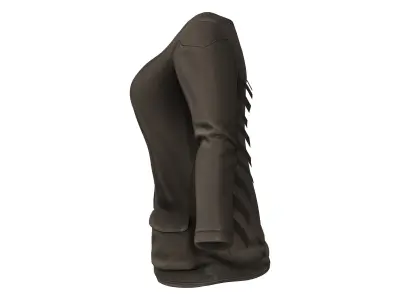 Bulled Decorated Long Sleeves Hunter Jacket With T-Shirt Combo Low-poly 3D model