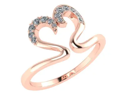 DIAMONDS RING -WITH HEART DOC-R8120 3D print model