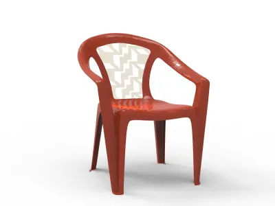 RED PLASTIC CHAIR Free 3D model