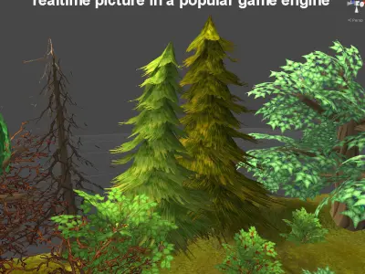 Cartoon Plants Pack Low-poly 3D model