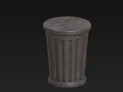 Bin Open  Low-poly 3D model