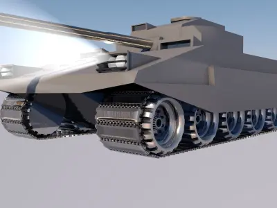 Tank model with light 3D model