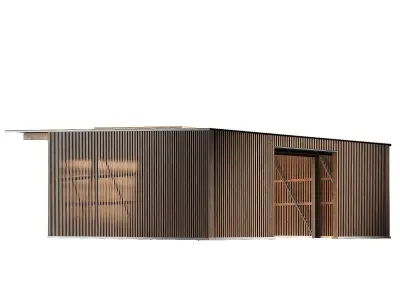 Lounge building Wooden Covered terrace 3D model