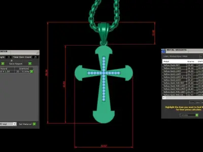 High Cross Pendant Light Gold 18K 3CP029 3D print model