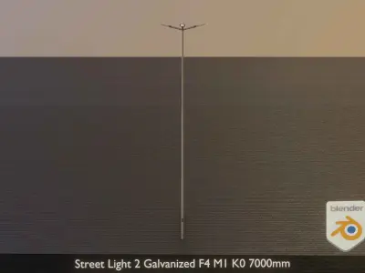 Street Light 2 Galvanized F4 M1 K0 7000 mm Low-poly 3D model