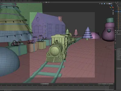 Winter Scene Low-poly 3D model