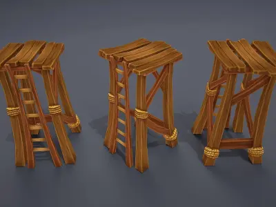 Stylized towers asset Low-poly 3D model