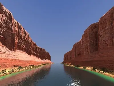 Canyon with river 3D model