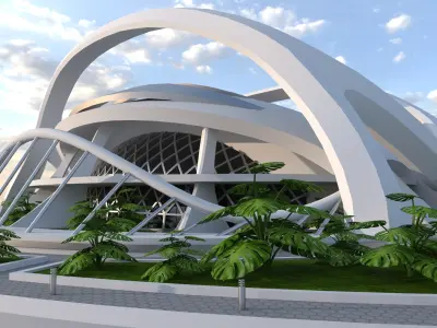 Sci-Fi Futuristic Buildings - High-Quality 3D Model Pack  purchase 3D model