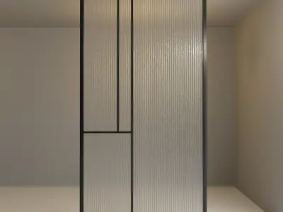 Glass partition door 81 Low-poly 3D model