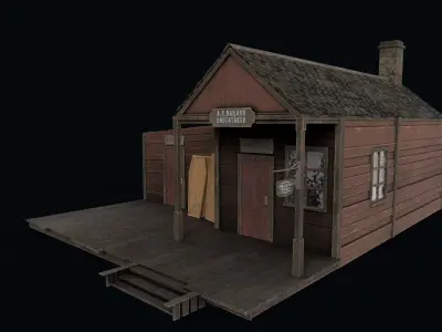 The Undertaker Shop Low-poly 3D model
