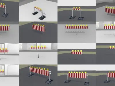 70 Different Types of Construction Site Barriers 3D Model Pack