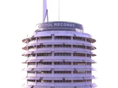 Capitol Records Los Angeles Building Low-Poly PBR Low-poly 3D model