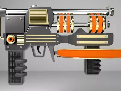 Sci-fi weapon Low-poly 3D model