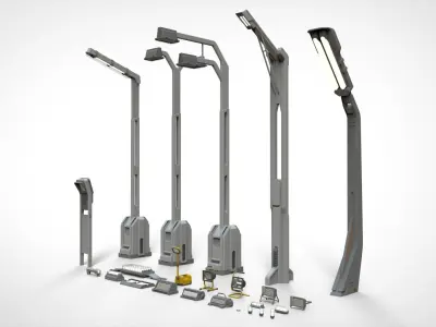 sci fi lighting 3 3D model