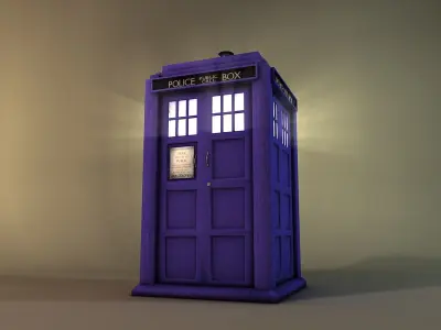 Police box The Tardis Low-poly 3D model