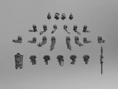 Mechanic Guard Lancers set 3D print model