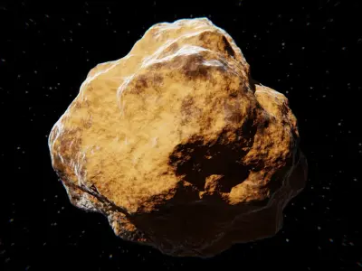 Realistic Procedural Asteroid - Space Rock 3D Model 3D model