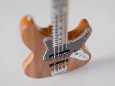 Electric Bass Guitar 3D model