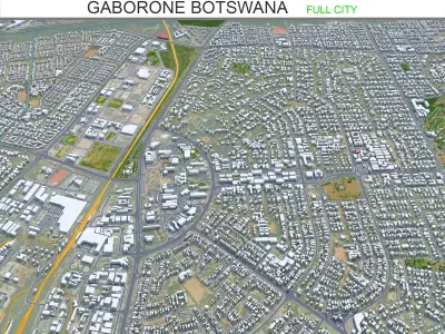 Gaborone Botswana Low-poly 3D model