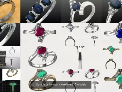 Light rings for your sweetheart 3D Model Pack