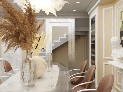 Interior Dining Room Design Scene 3D model