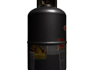 Weathered Industrial Gas Cylinder Low-poly 3D model