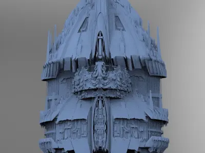 Ocean Cyberpunk Tower 1 3D model