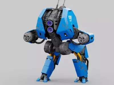 Combat Droid HEXA   rigged 3D model