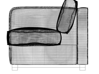 divan sofa Low-poly 3D model