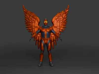 Celestial Vanguard Armored Superhero Character  Low-poly 3D model