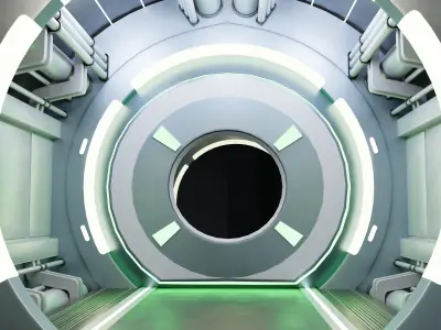 Sci Fi Corridor 3D model 11