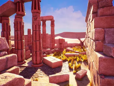 Ancient Sandstone Bricks Low-poly 3D model