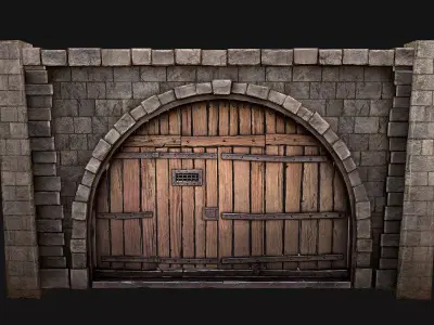 Medieval Prison Door  Low-poly 3D model