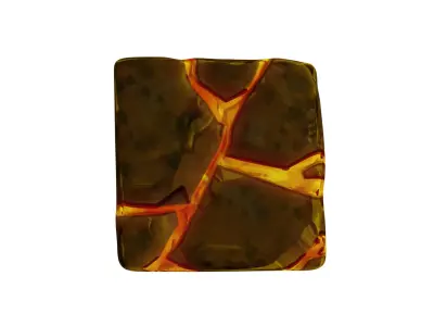3D lava cube Low-poly 3D model