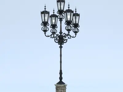 Streetlight ornate street lamp 3D model