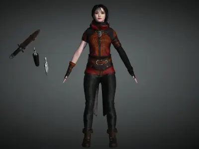 AAA Fantasy Female Character 14 Low-poly 3D model