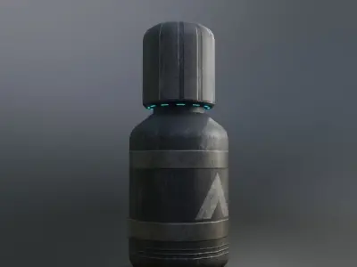 Sci-fi test bottle Low-poly 3D model