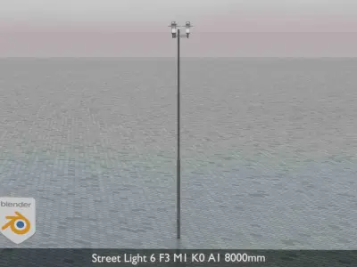 Street Light 6 F3 M1 K0 A1 8000mm Low-poly 3D model