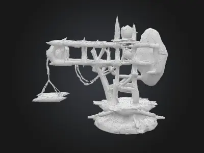Orcish Catapult Construction Tower STL OBJ 3D model