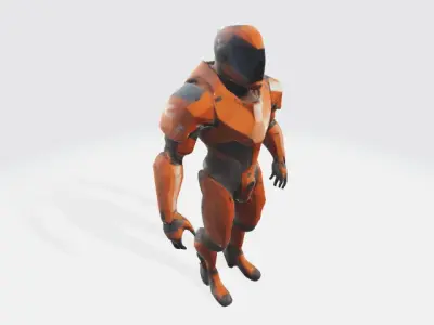 Lowpoly armored suit 3D model