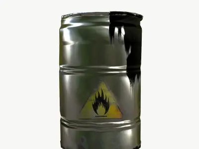 Barrel flammable Low-poly 3D model