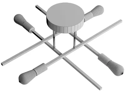 Hannah-Jayne 359 mm Sputnik Modern Linear Flush Mount 3D model