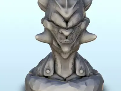 Set of six alien creatures busts 13 - Future Sci-Fi SF Post apoc 3D print model